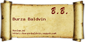 Burza Baldvin névjegykártya